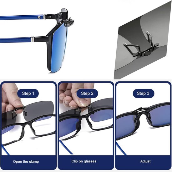 Clip-on Zonnebril - Flip-up Lenzen - Veilig Rijden - Gepolariseerde Bescherming - 132mm Breed - Oranje Lenzen — afbeelding 2