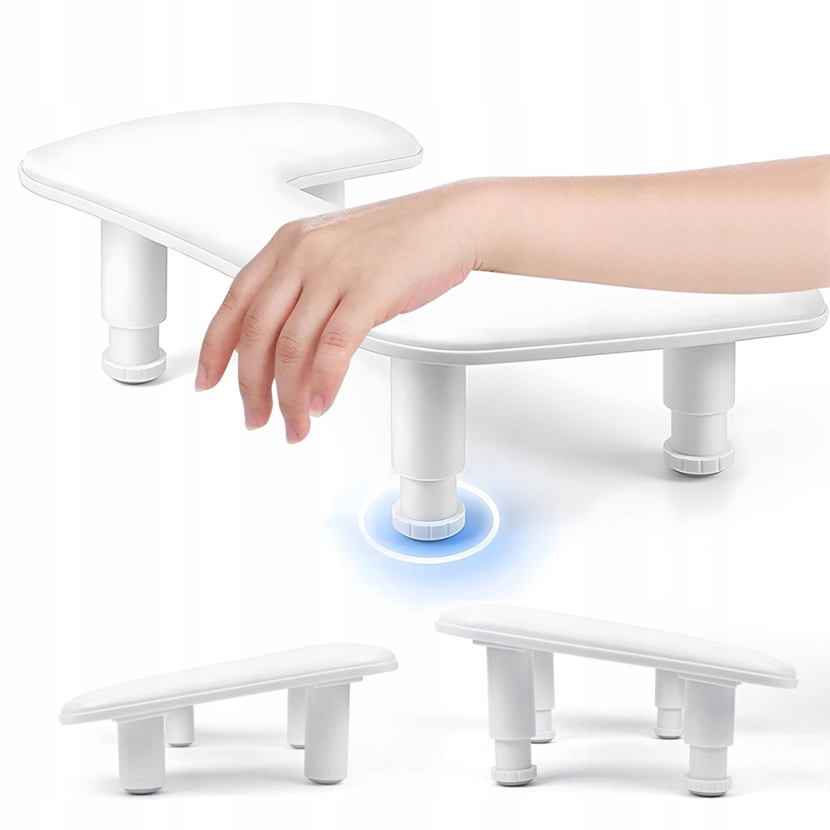 Nagel Armsteun - Armsteun Voor Nagelstyliste - Manicure Handkussen - Nagelkussen - Verstelbaar Hoogte - PU Waterdicht & Schuim - Voor Salon en Thuis - Ergonomisch