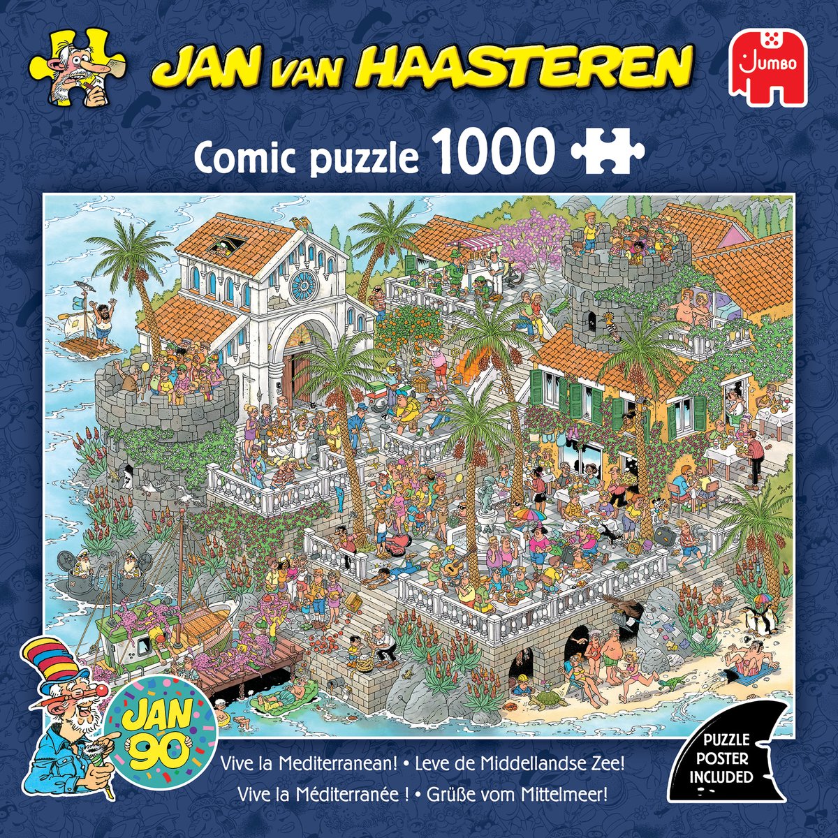 Jan van Haasteren Leve de Middellandse Zee! - Puzzel 1000 stukjes volwassenen - Legpuzzels — afbeelding 5