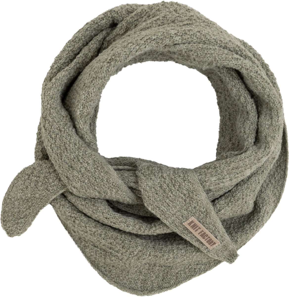 Knit Factory Yuna Mini Driehoeksjaal - Urban Green - 125x35 cm