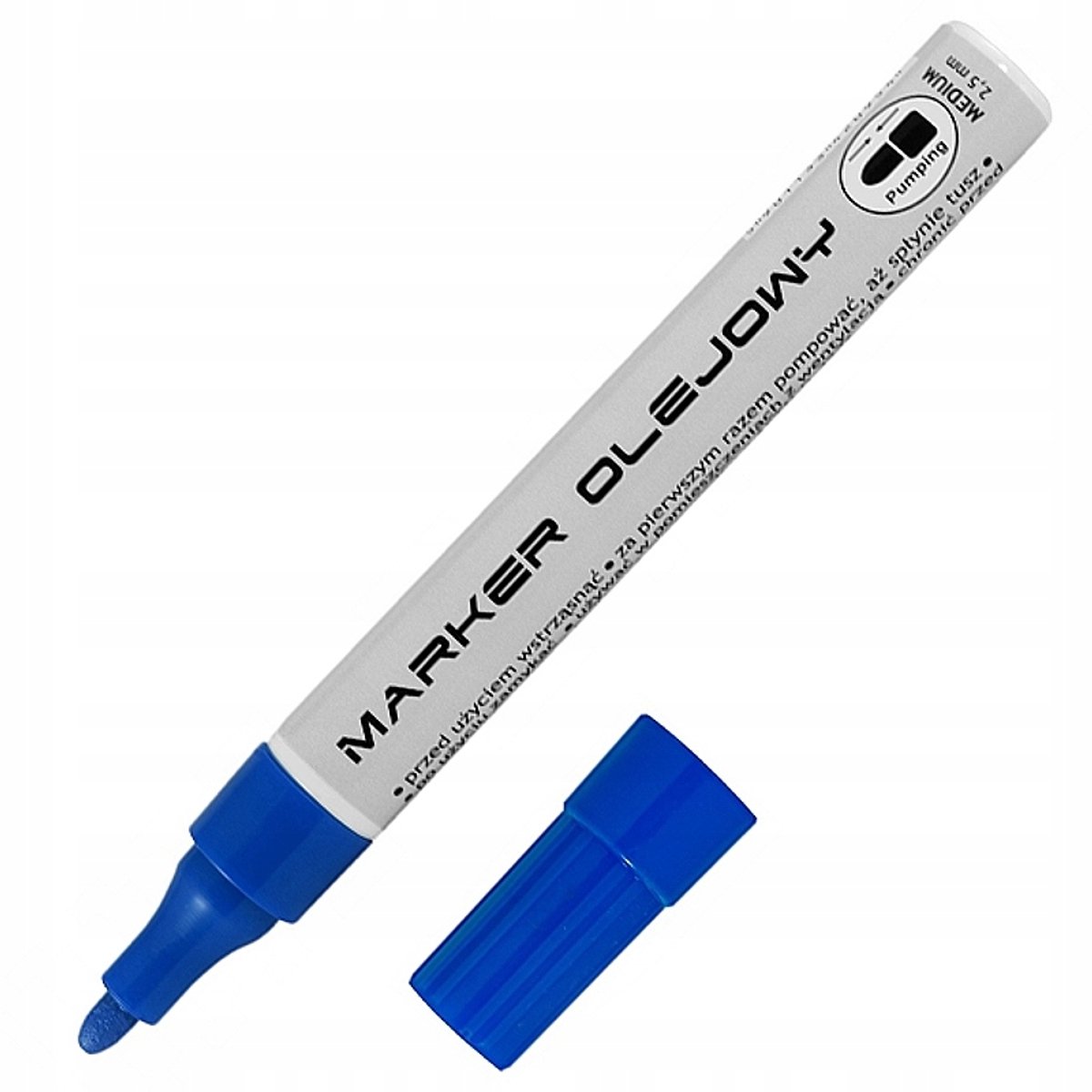 Toma Economy 420 Oliegebaseerde Marker, Rond, Blauw