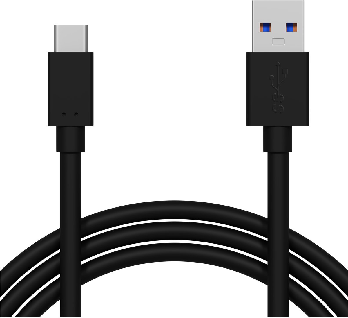 USB 3.0 Type-C Kabel - Snellladen & Data - 0.5m Zwart