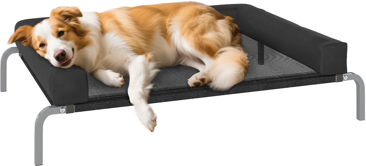 PawHut Verhoogd Hondenbed - Oxford Canvas - 110x75x30cm - Zwart