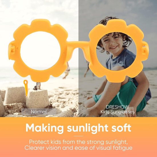 Ronde Bloem Kinderzonnebril voor Meisjes en Jongens - Perfect voor Strand, Vakantie en Feestjes van Merkloos — afbeelding 4