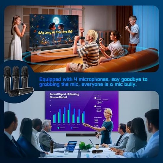 Home Audio Soundbar - Luidspreker Systeem - Thuisentertainment Verbeteren - Krachtige Surround Sound - 51 cm Lengte - Zwart van home — afbeelding 5