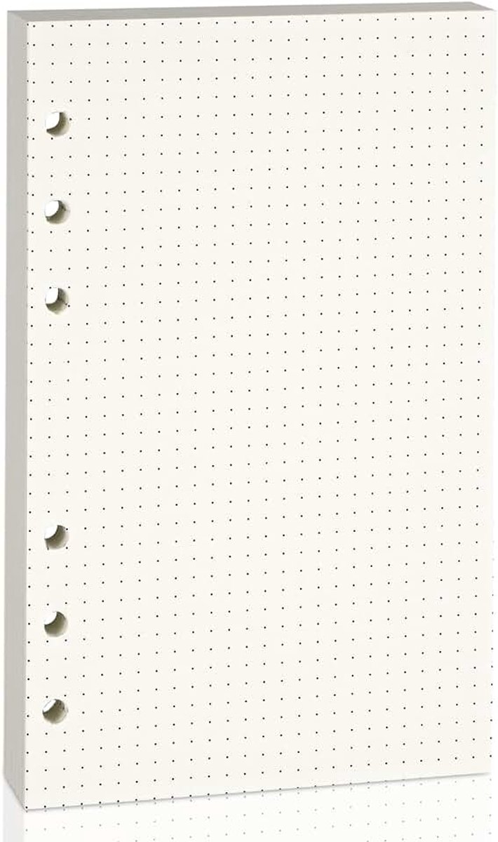 6-Gaats Losbladig Papier voor Notitieboek, Planners, Klassennotitie, Dagboek, Planning en Studeren - Ringpapier Met Gestippelde Lijn voor 6-Ringmap