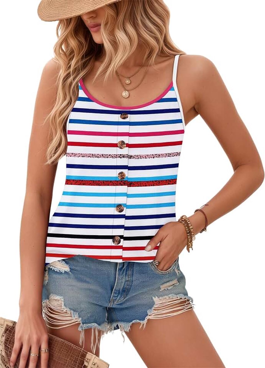 Dames Zomer Tank Top Verstelbare Spaghetti Bandjes Caraco Chic en Elegant Zomer Top Shirt