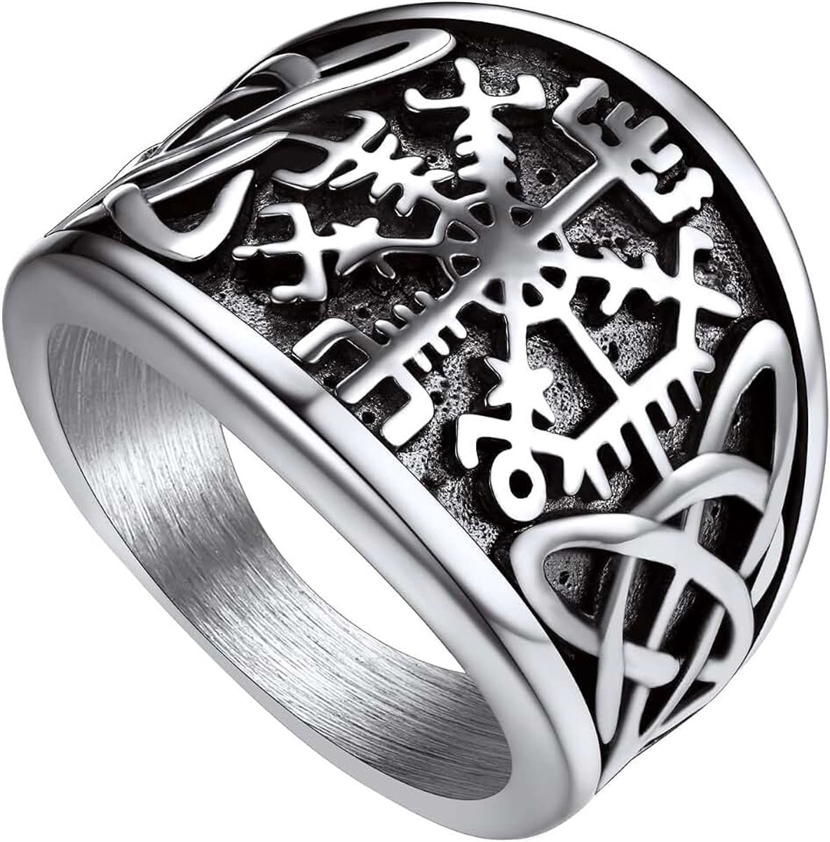 Chucky Thumb Rings, roestvrij staal grote mode band ring voor mannen vrouwen retro Viking/koepel stijl biker ringen maat 07-14