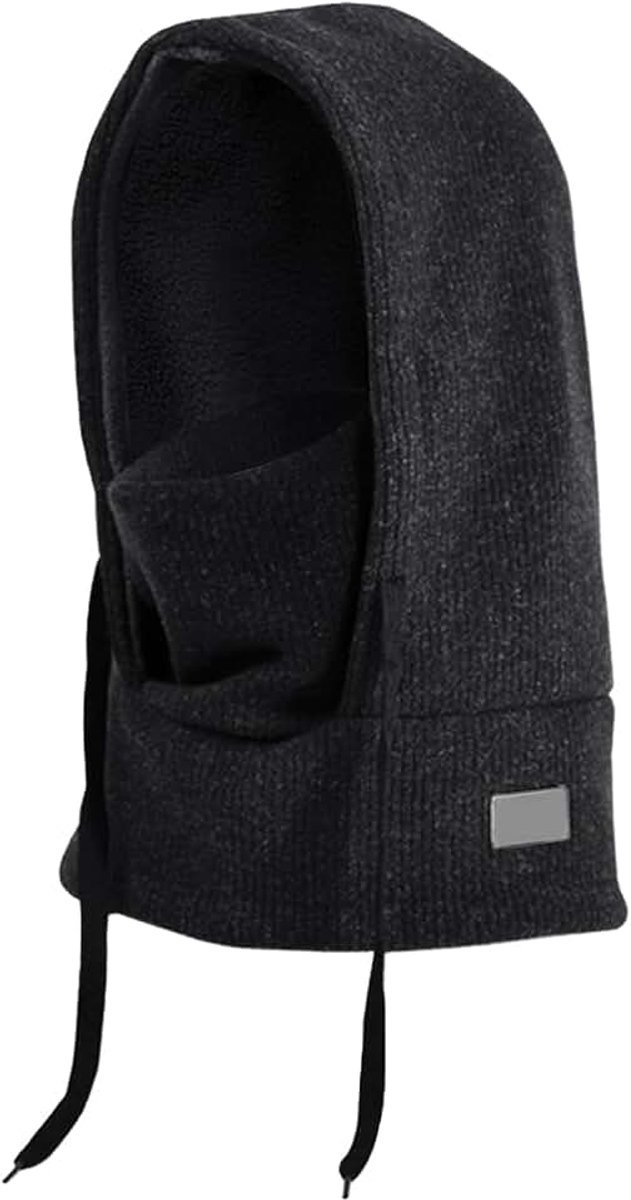 1 x winddichte kindermuts, warme kindermuts, winterbescherming tegen kou, gebreide muts, skimasker, zwart, S-M