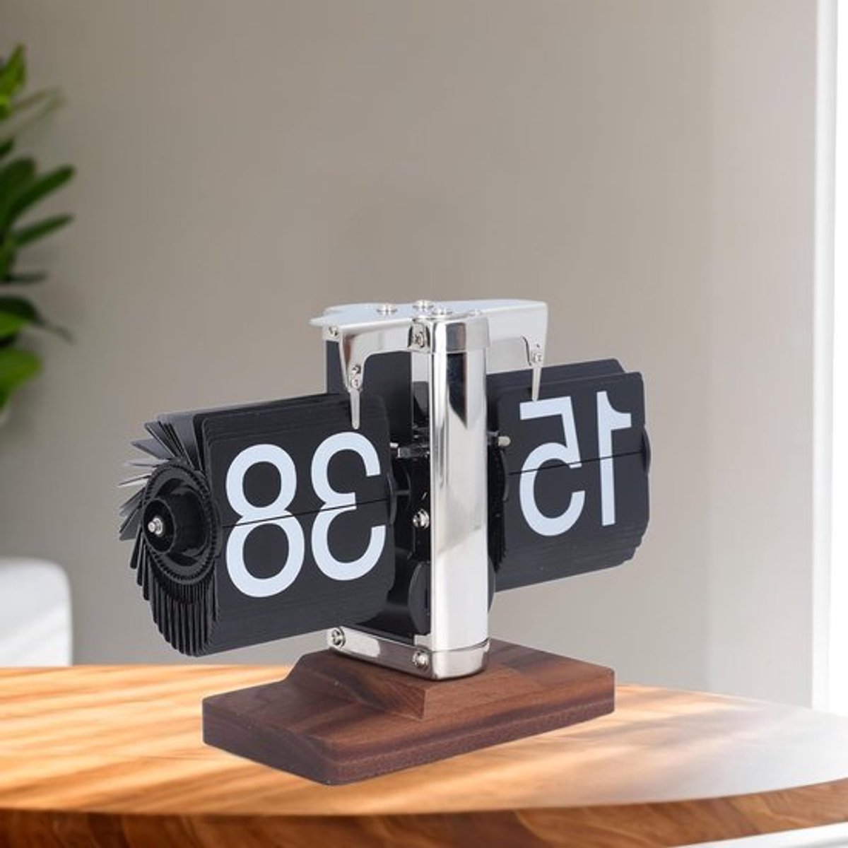 Retro Vouwklok - Mechanische Digitale Klok voor Bureau, Vintage Klok voor Thuis, School en Café - 24 Uur Weergave, Compact en Stijlvol Ontwerp