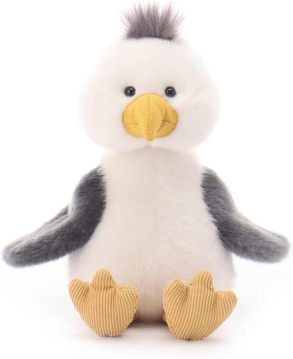 Lamb Charmante meeuwen vogel pluche dieren voor kinderen, zacht schattig knuffeldier voor baby's, meisjes en jongens, zwart, 18 cm