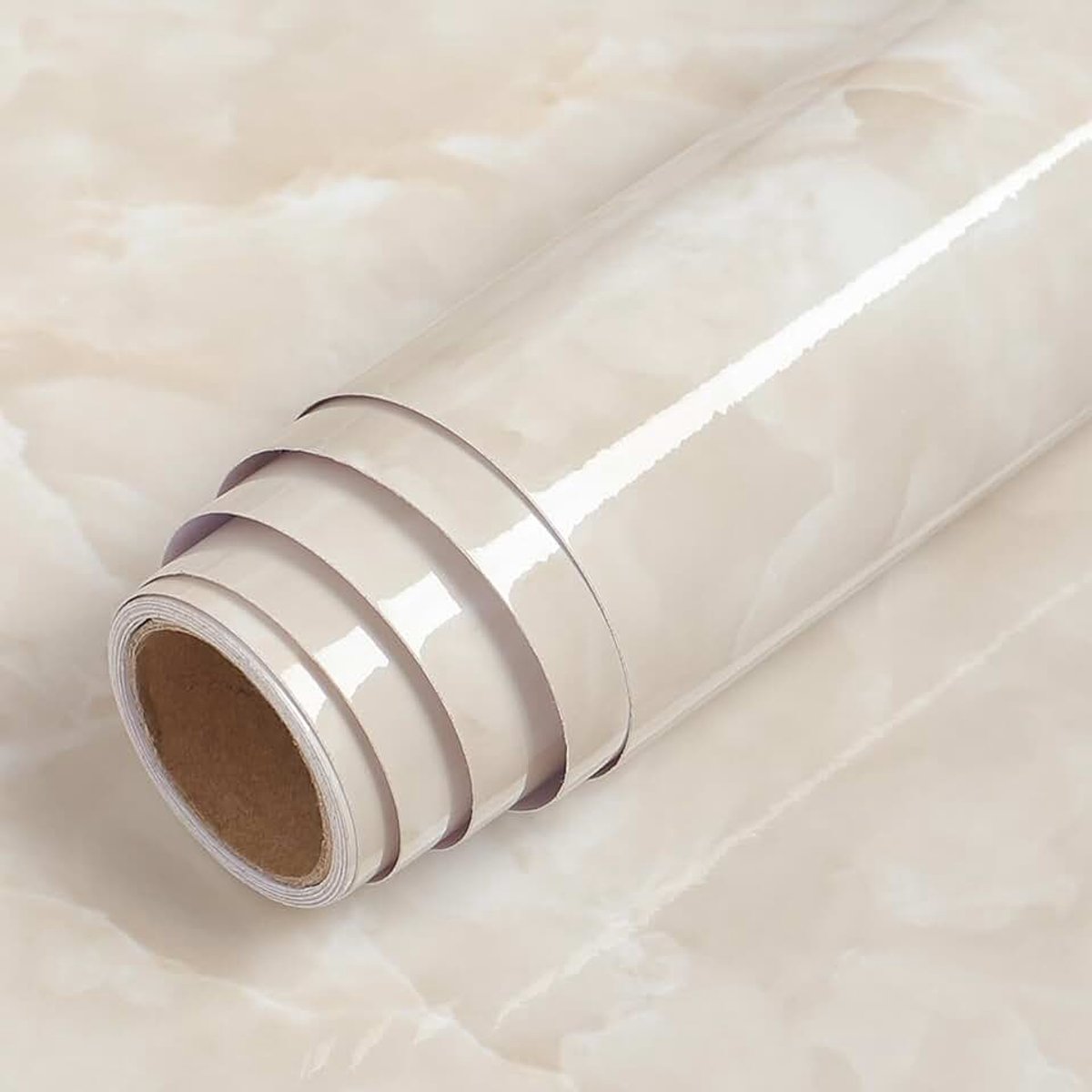 90 cm x 400 cm folie aanrechtblad keuken marmer beige plakfolie meubels hoogglans crème vinyl keukenfolie zelfklevend marmerlook waterdicht kast badkamer tafel