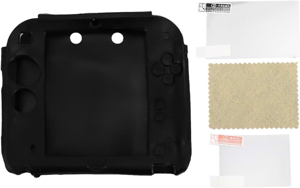 2DS Zachte Siliconen Hoes, Compatibel met Ninten do 2DS Beschermhoes Antislip Schokbestendige Hoes, voor Ninten do 2DS Console (BLACK)