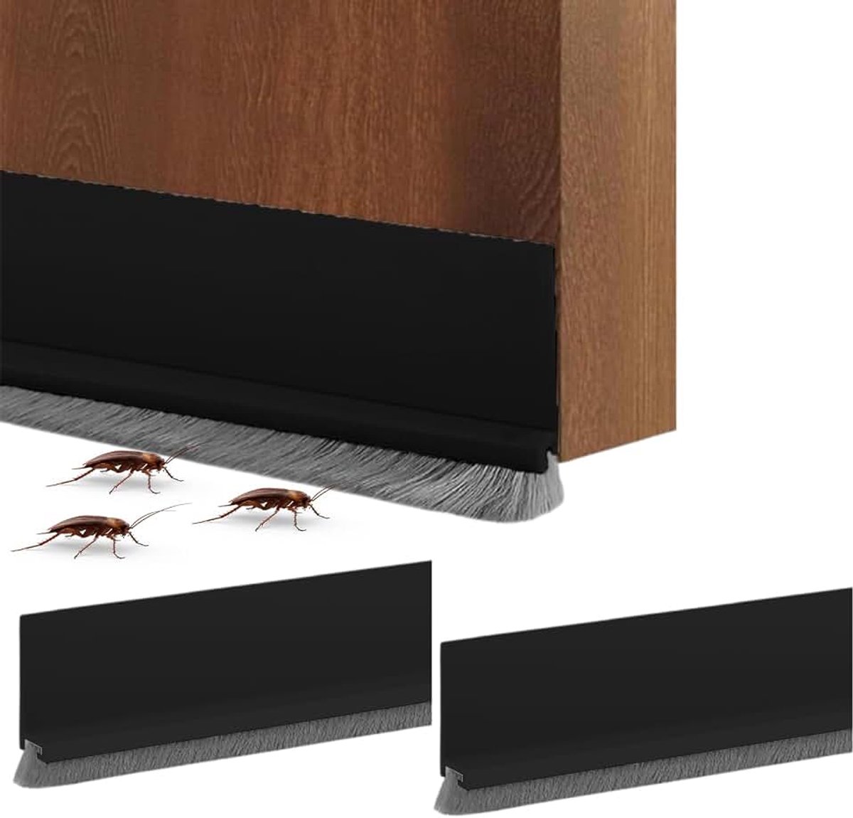 3 stuks 100 cm borstelafdichting voor deur, tochtstopper, zelfklevend, tegen stof, wind, lawaai, insecten en water