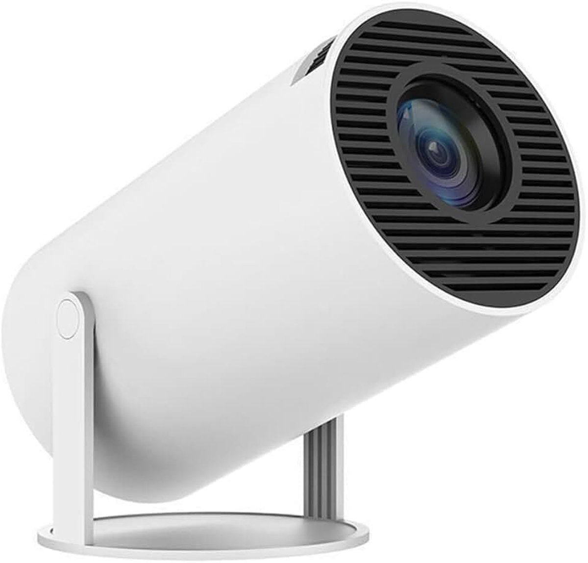 Miniprojector 4K 720P-ondersteuning, draagbare projector, slimme projector Automatische horizontale correctie, 180 ° draaibare buitenfilmprojector Compatibel met mobiele telefoons (wit)