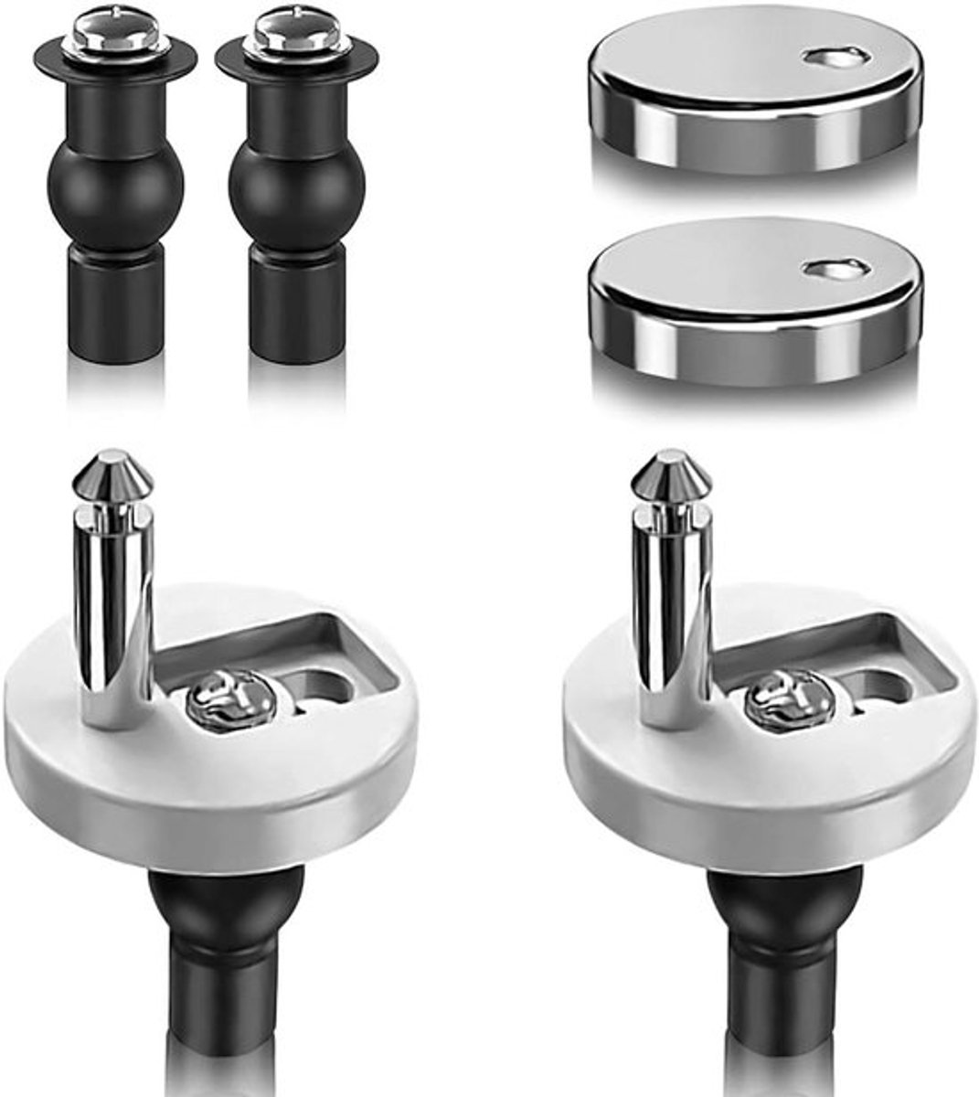 Toiletdeksel montageset - 6 stuks - reserveonderdelen - bovenschroeven - wc-bril bevestiging - wc-deksel - toiletbril bevestiging - vervangingsset