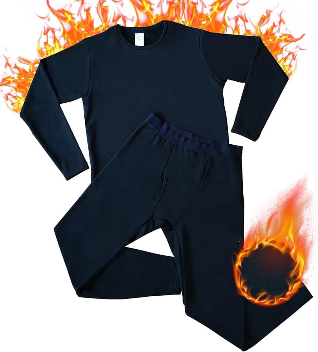 Thermo-ondergoed set heren fleece skiondergoed thermische broek winter functioneel ondergoed 210 g/m²
