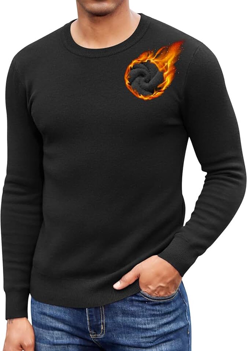 Sweatshirts gevoerde winter fleece pullover warme sweater met ronde hals