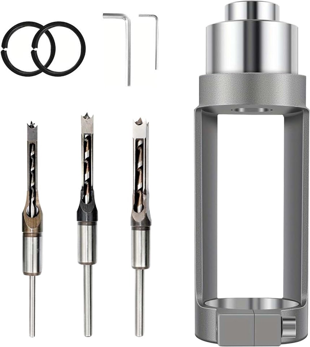 Gat boor adapter, houtbewerking insteekboor adapter met 3 boren, 6,4 mm-9,5 mm, voor bouwinstallatie