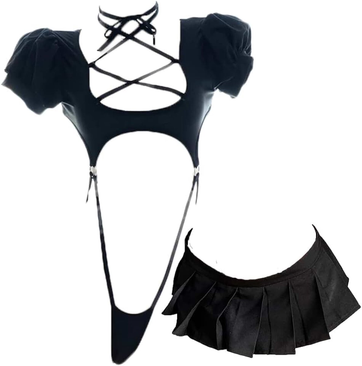 Cosplay Lingerie Anime Kostuum Sexy Uitsparing Bodysuit Leuke Mini Rok Kawaii Top Lolita Ondergoed Japans Badpak