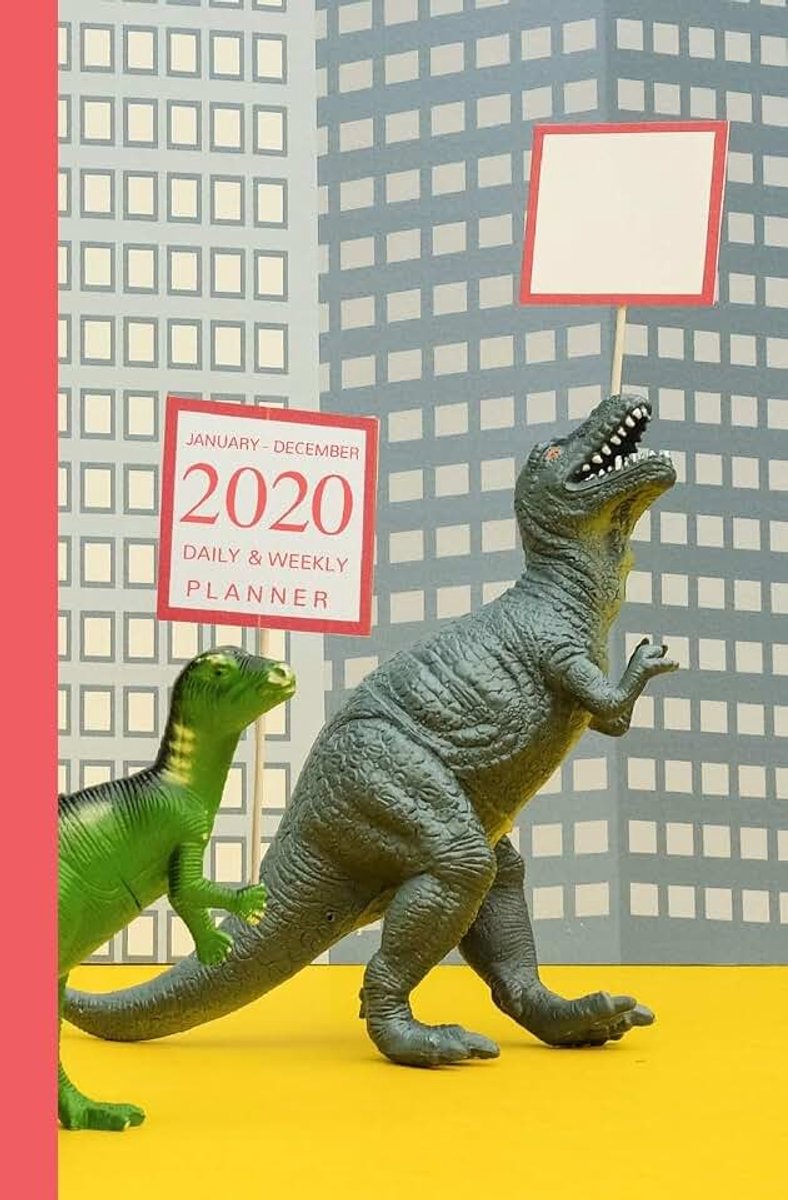 - December 2020 Daily & Weekly Planner: Mini Calendar; Funny Picketing Dinosaurs
