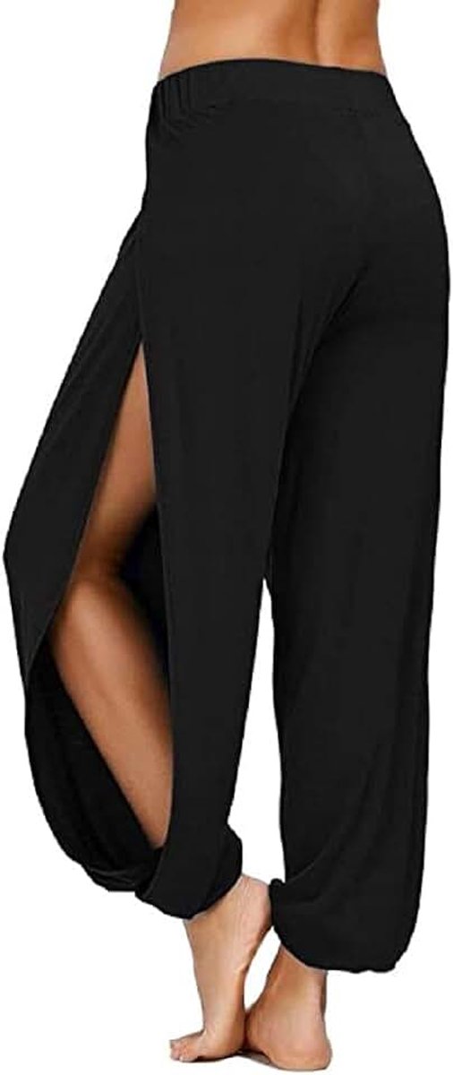 Harembroek voor dames, hippie, split, sportbroek, fitness, stretchbroek, losse pasvorm, yogabroek, sportbroek