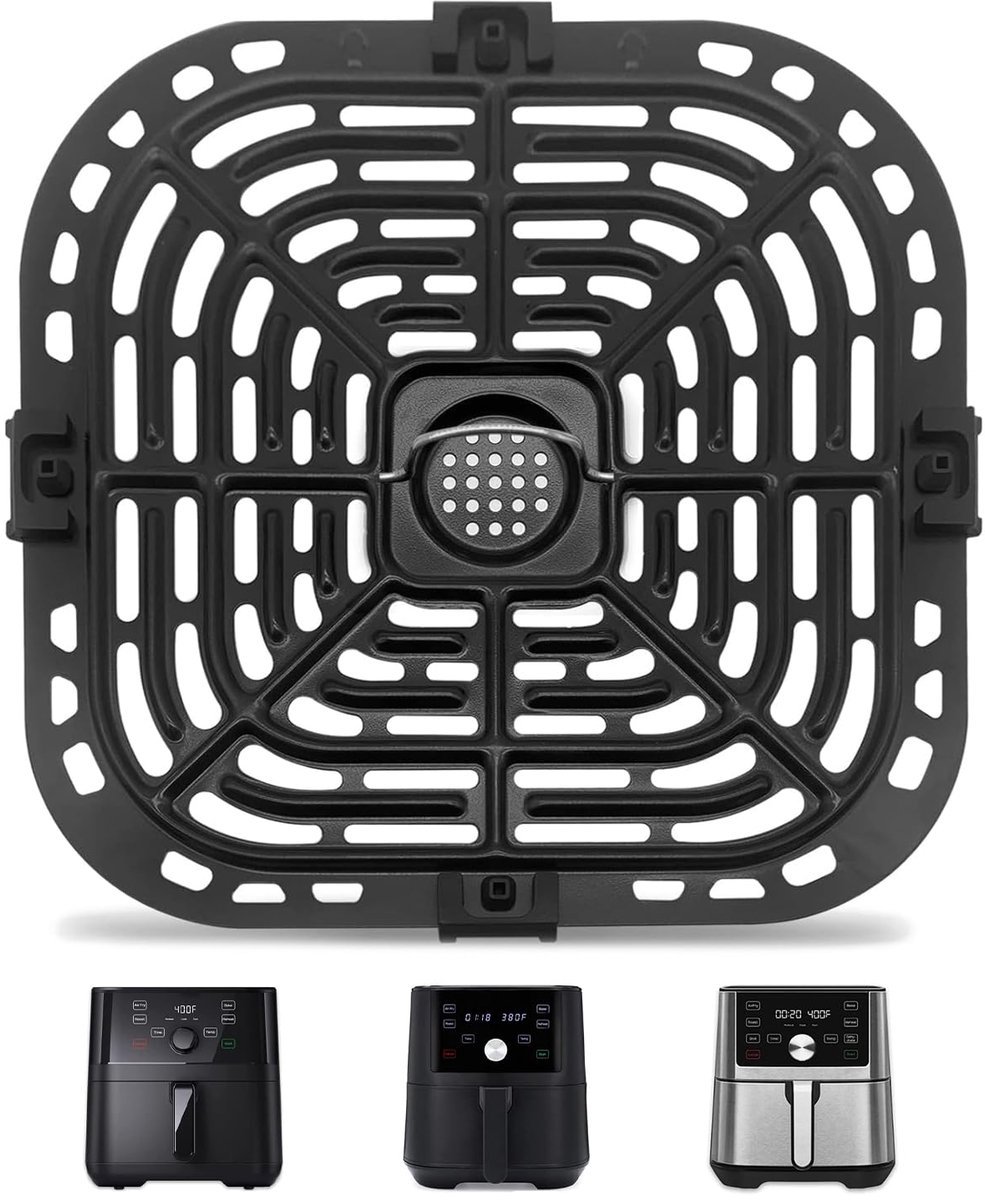 Casalora Airfryer - Accessoire - Vervangende Grillpan voor Instant Vortex 6QT & Gourmia GAF685/GAF735 - Anti-aanbak RVS