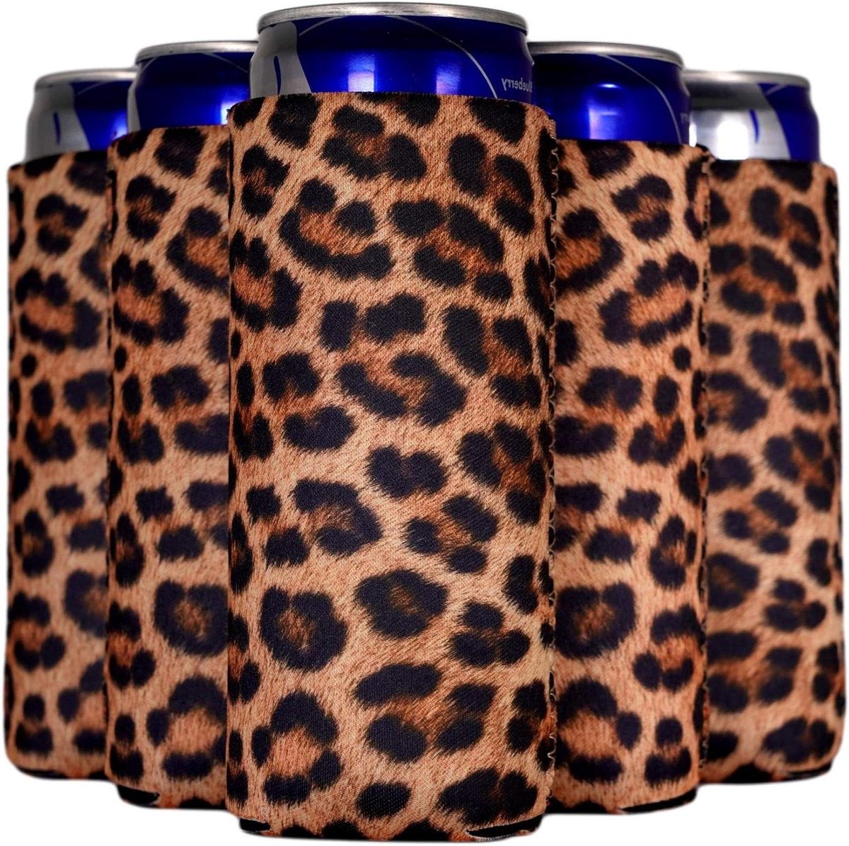 Blik Koelers - Drank Isolator - Drank Koel Houden - Neopreen Materiaal - 12 Ounces - Luipaard