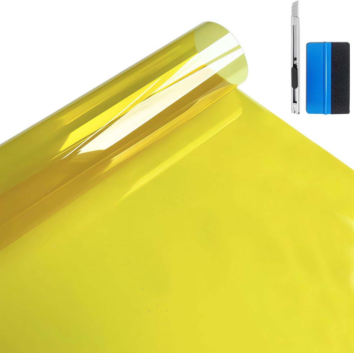 Raamfolie - Getinte folie Zonwerende folie - Ramen Blinderen - UV-bescherming - 50 cm x 200 cm - Geel