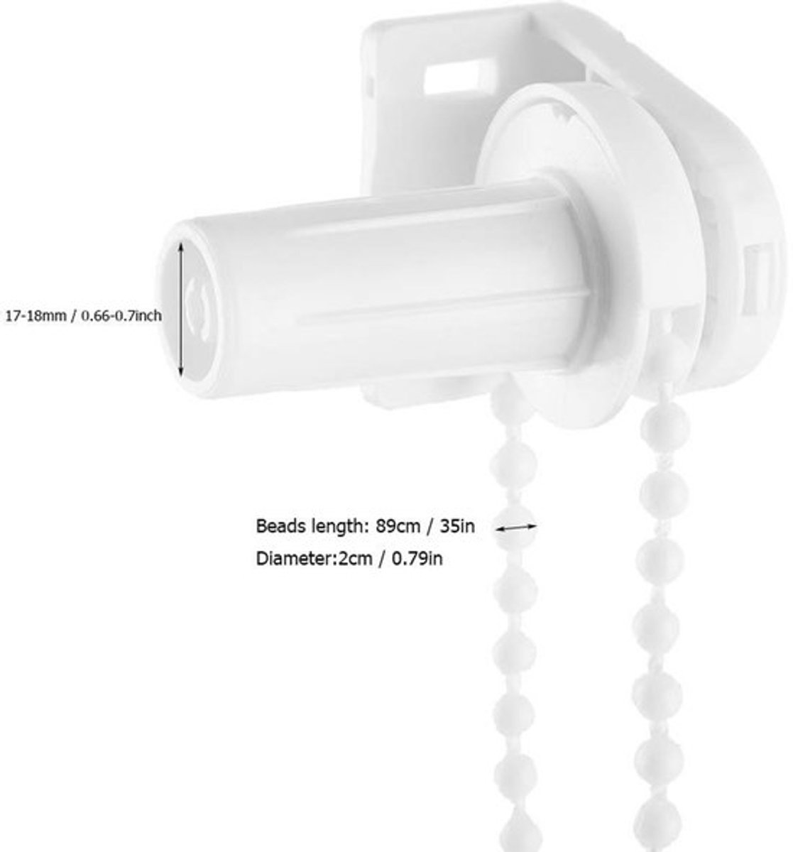 Rolgordijn Montage Set - Beugel - Kralenketting 89cm - Reparatieset - Bevestigingsset - Voor Standaard Rolluiken - Raamdecoratie