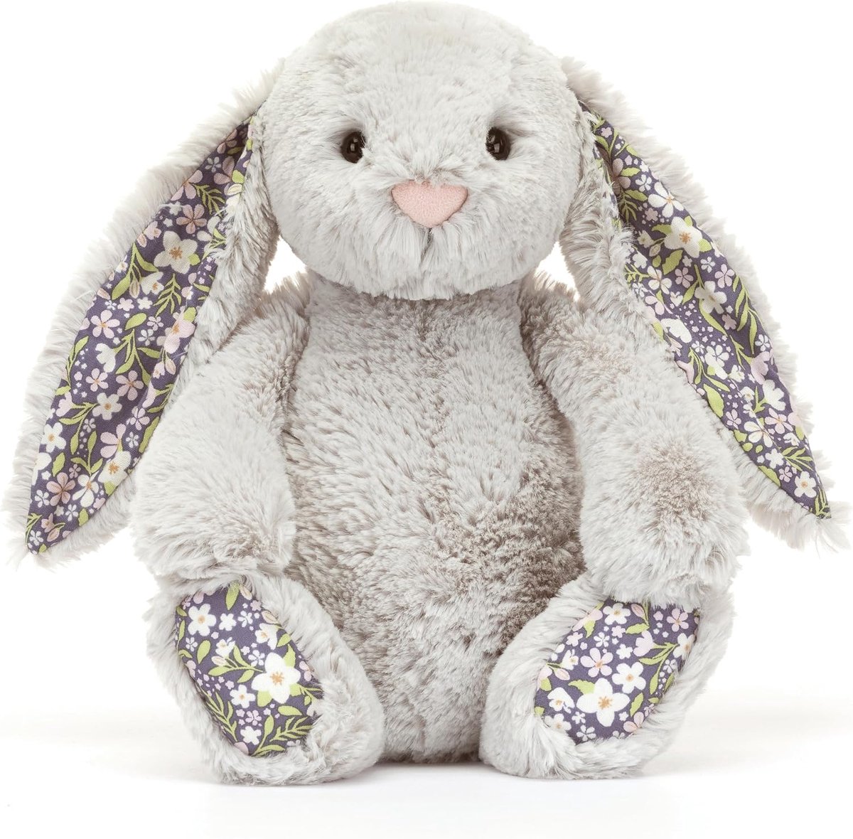 Casalora Pluche Knuffels – Konijn Knuffel 50 cm – Knuffel Met Bloemenoren Kawaii Design Zacht Knuffeldier – Grijs
