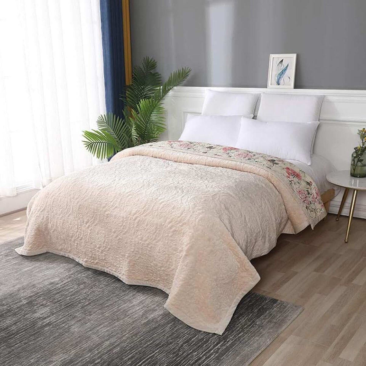 Fleece Dekens Zilvergrijs Reisformaat-Superzacht Fluffy Warm Effen Bed Gooit voor Sofa Microfiber Deken-melkachtig_200 * 230