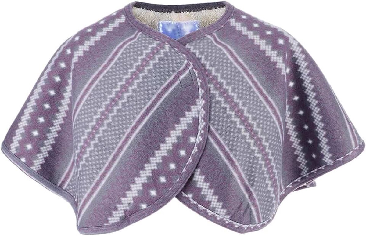 Schouder Sjaal Cape, Dubbellaagse schouder warmer sjaal Schouderbeschermer Ouderen Dubbelzijdige fleece sjaal