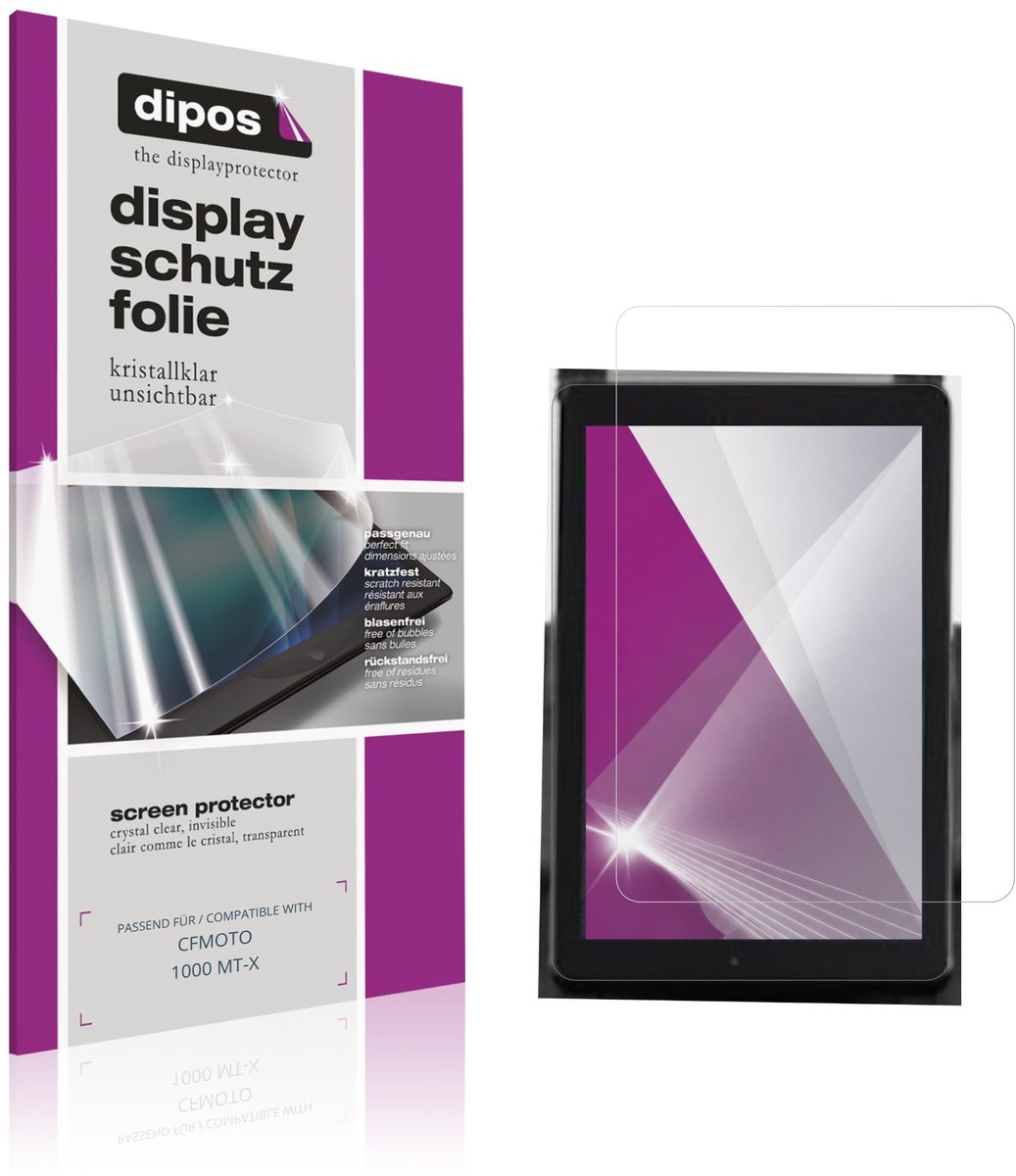 dipos – 2x Beschermfolie geschikt voor CFMOTO 1000 MT-X | Krasbestendige & heldere Screenprotector Ultra-Thin