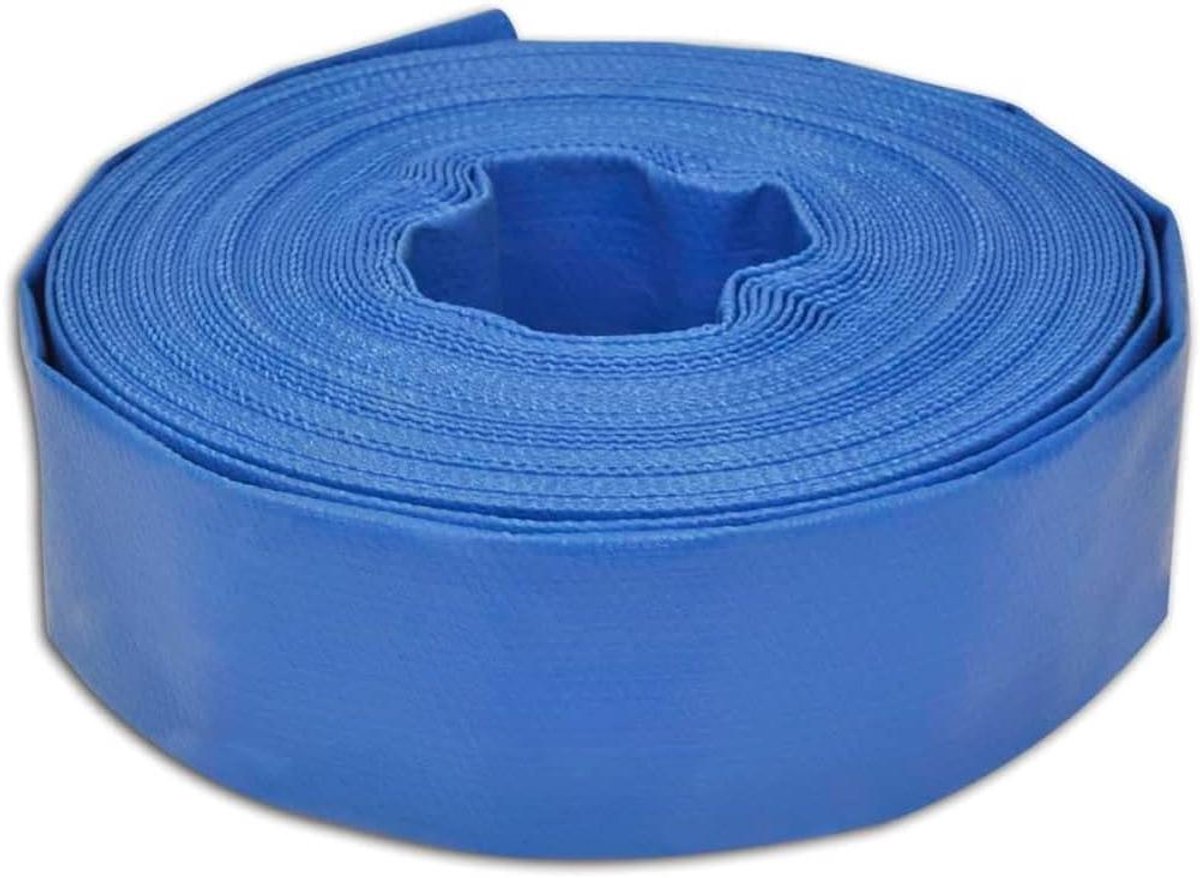 Platte Tuinslang - PVC Slang - Water Transport - Versterkt Materiaal - 100 meter - Blauw