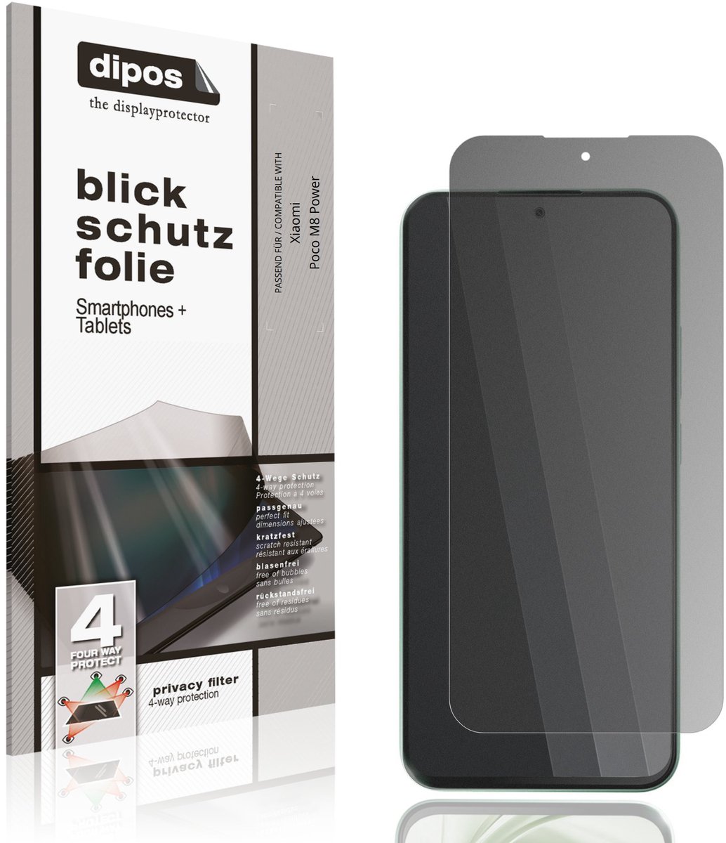 dipos – Matte Privacy Screenprotector geschikt voor Xiaomi Poco M8 Power | Anti-Spy Beschermfolie