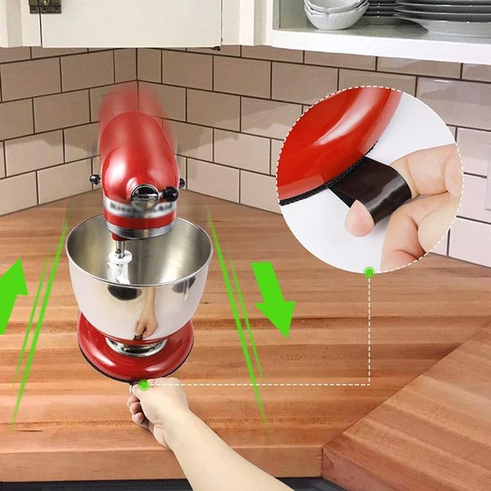 Mixer Glijkussen - Keukenmachine Mat - Apparaat Verplaatsen - Antislip Stabiliteit - 38x22cm - Zwart — afbeelding 2