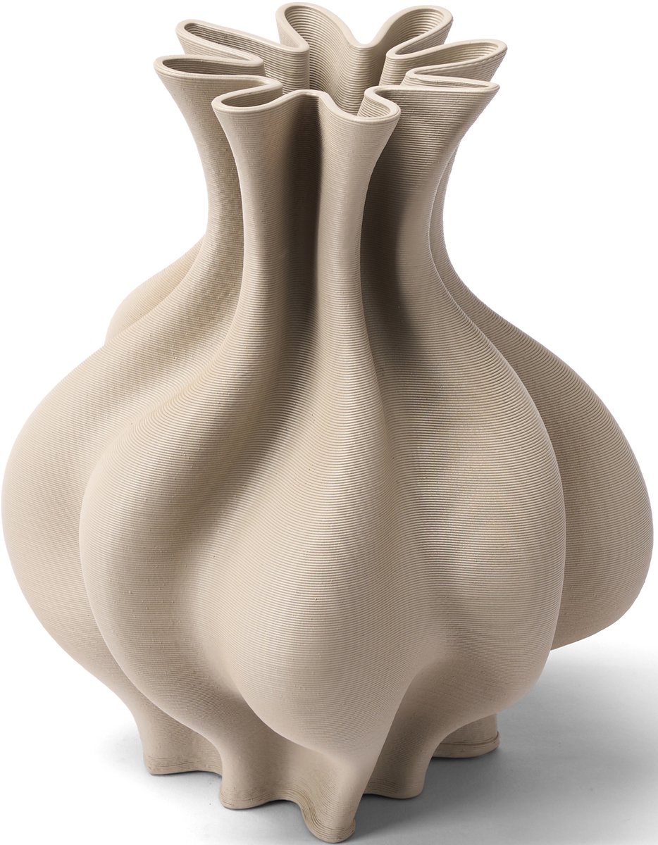 Studio RAR Vaas Calyx - Vaas keramiek - Taupe - H 28 cm