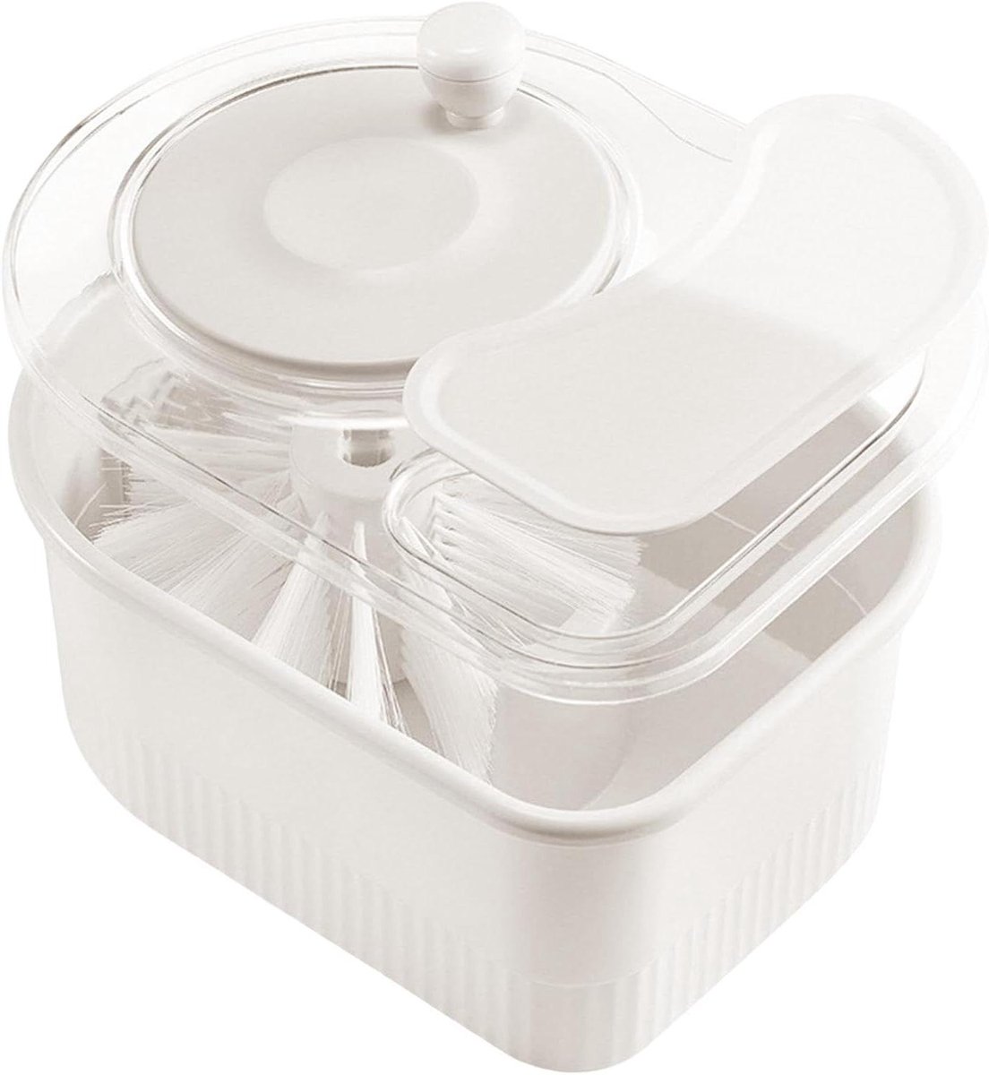 Fruitwasser - Saladecentrifuge Kom - Keukenwerk Vereenvoudigen - Efficiënte Rotatie Drain - 32 x 19 x 15.5 cm - Wit