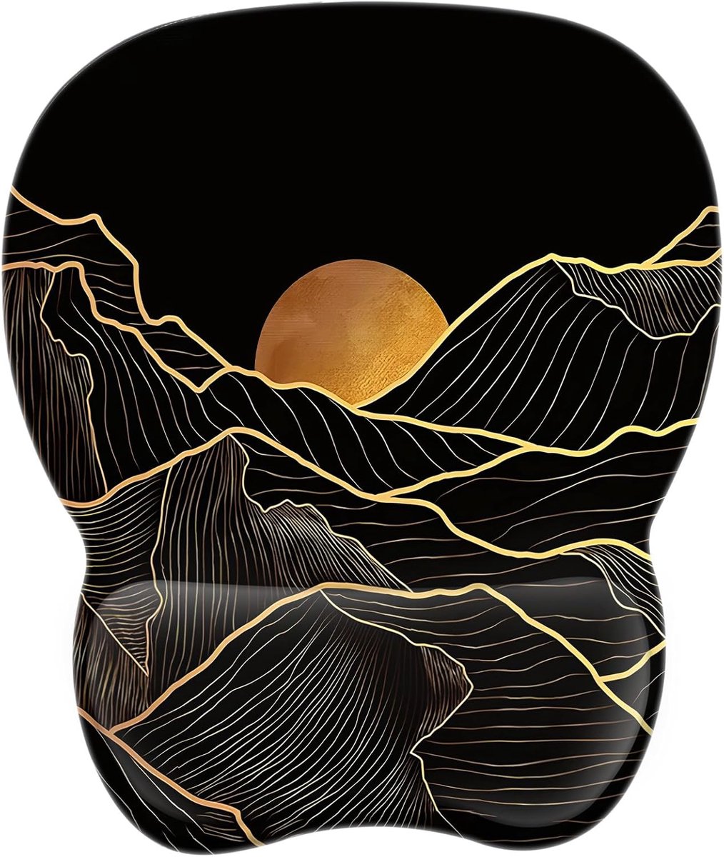 Muismat met polssteun - Gaming mousepad - Zonsondergang ontwerp - Comfortabel gebruik - SnelShoppen