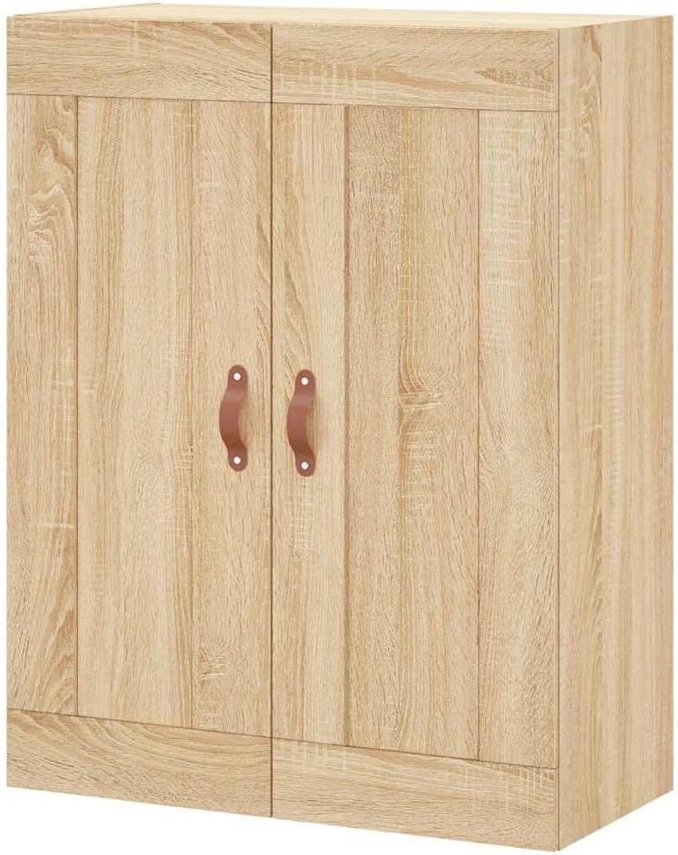 Wandkast - Opbergkast Hout - Woonkamer Organiseren - Vochtbestendig Materiaal - 69 x 90 cm - Sonoma Eiken