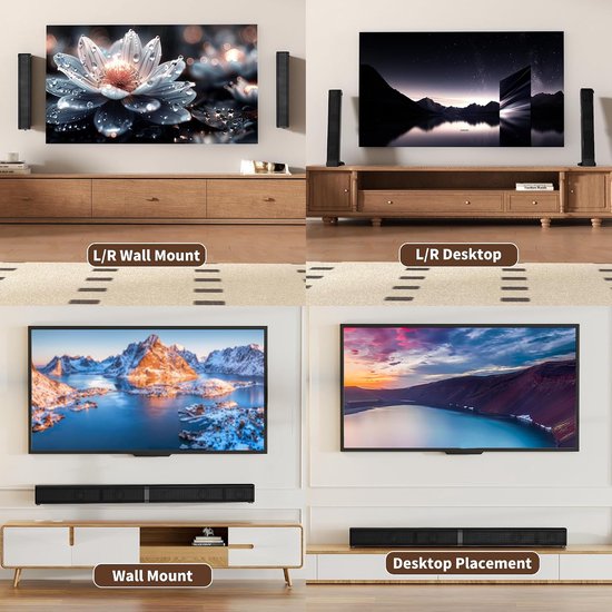 2.2 Soundbar - TV Geluidssysteem - Film Kijken - Afneembaar Ontwerp - 75.52 Ons - Zwart — afbeelding 3