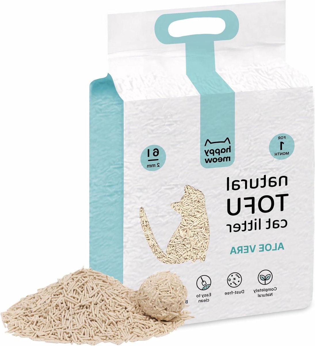 Kattenbakvulling Tofu - Plantaardig Zand - Kattenbak Onderhoud - Snelle Klontvorming - 6 Liter - Groen