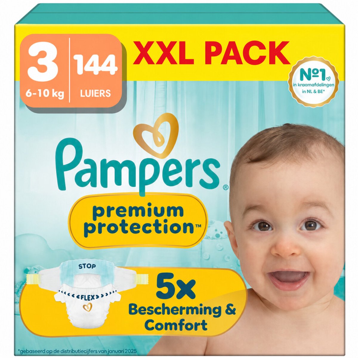Pampers Premium Protection luiers maat 3 | 144 stuks