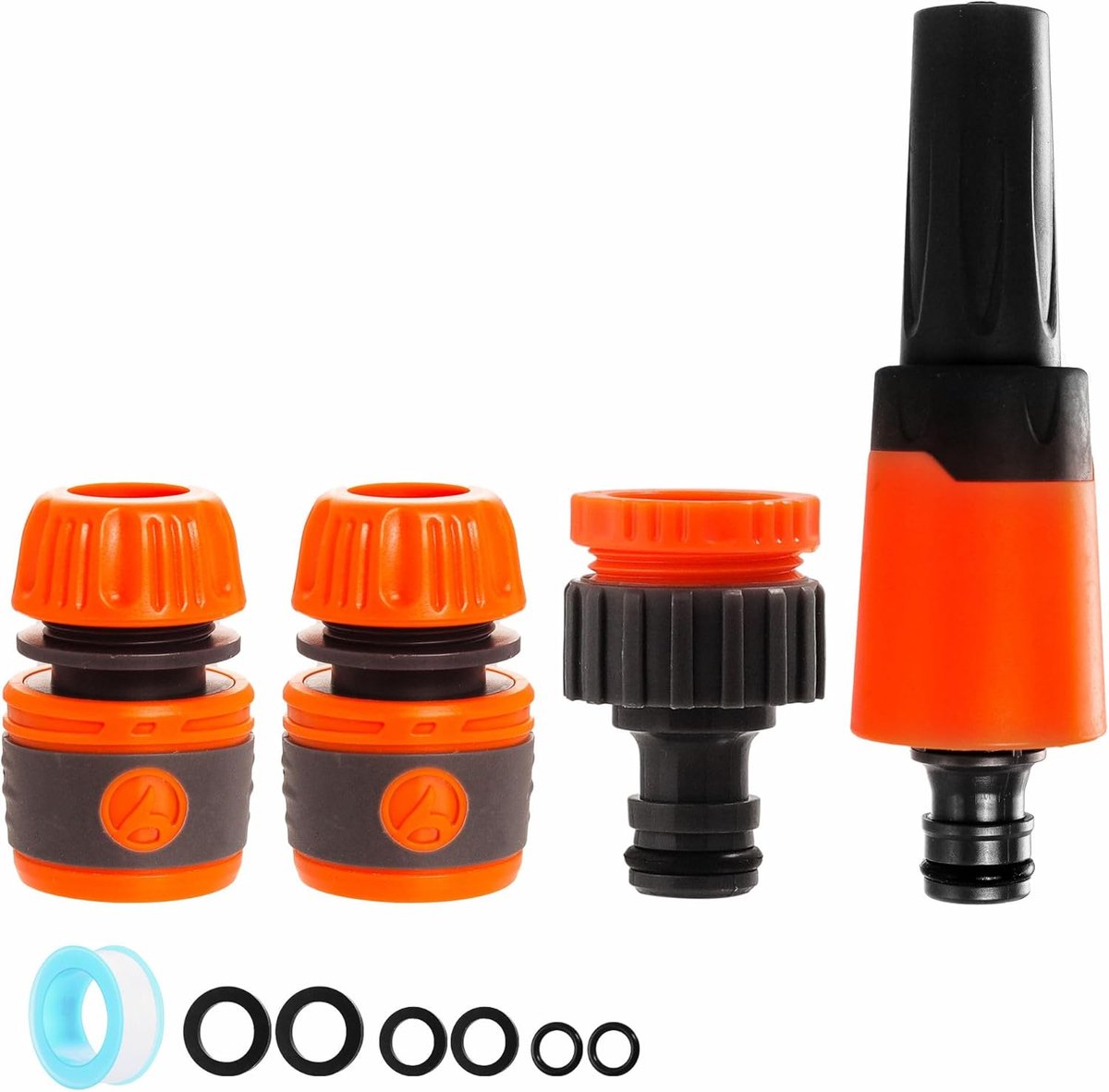 Pijp, spuitpistool, slangkoppeling, starterset met kraanslangconnectoren en fittingen, waterslang, spuitpistool voor planten, gazons, watergift, autoreiniging, huisdieren baden