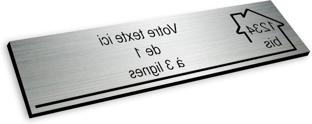 Gegraveerde Poster - Brievenbus Naamplaat - Huis Identificatie - Zelfklevend Aluminium - 10 x 25 cm - Geborsteld