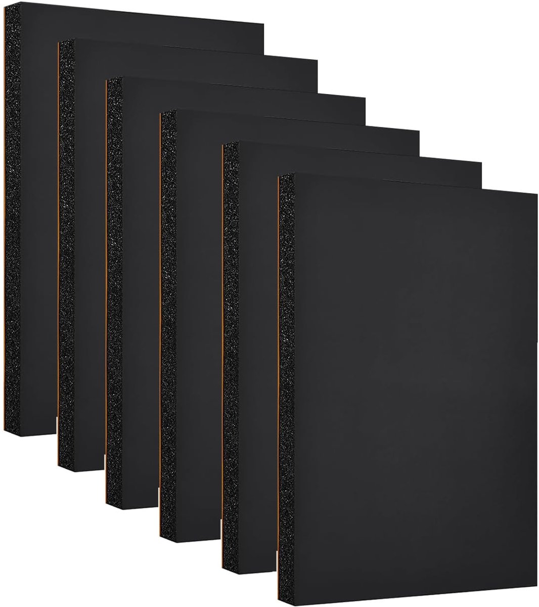 6 stuks schuimvellen zelfklevend - 30 mm dik - 300 mm x 200 mm, vloerbeschermende pads, meubelpads antislip, dikke gesloten cel schuim neopreen rubberen vellen pads isolatie anti-vibratie