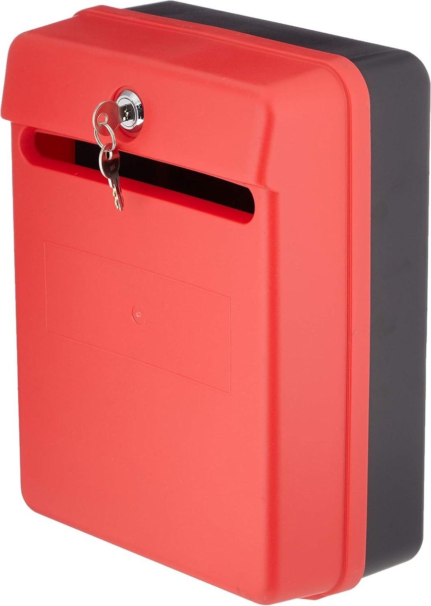 Brievenbus Bak - Suggestie Box - Interne Post - Veilig Afsluitbaar - 235 x 130 x 310 mm - Rood