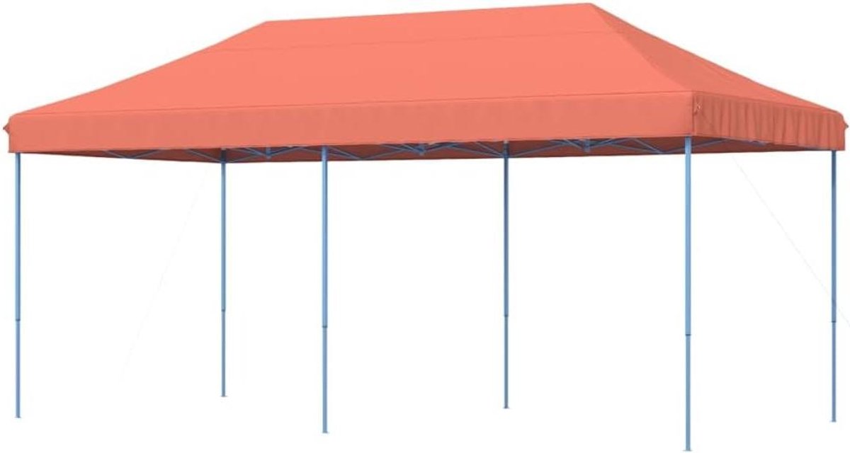 Partytent - Feesttent Prieel - Buitenfeest Organiseren - Opvouwbaar Snel Opgezet - 580 x 292 cm - Terracotta