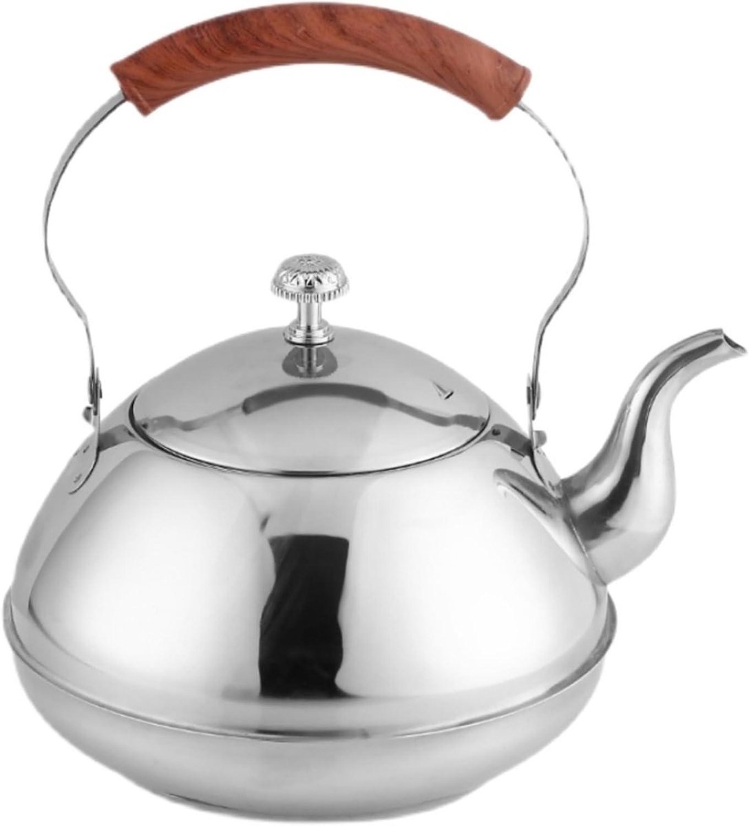 Waterkoker Roestvrijstaal - Theeketel met zeef - Thee Zetten - Verbrandingsbeveiliging Handvat - 2 Liter - Blauw Zilver